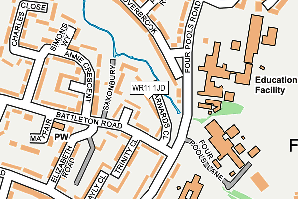 WR11 1JD map - OS OpenMap – Local (Ordnance Survey)