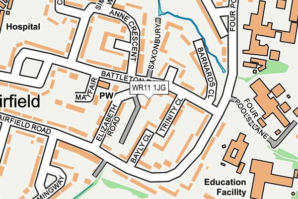 WR11 1JG map - OS OpenMap – Local (Ordnance Survey)