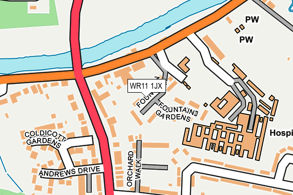 WR11 1JX map - OS OpenMap – Local (Ordnance Survey)