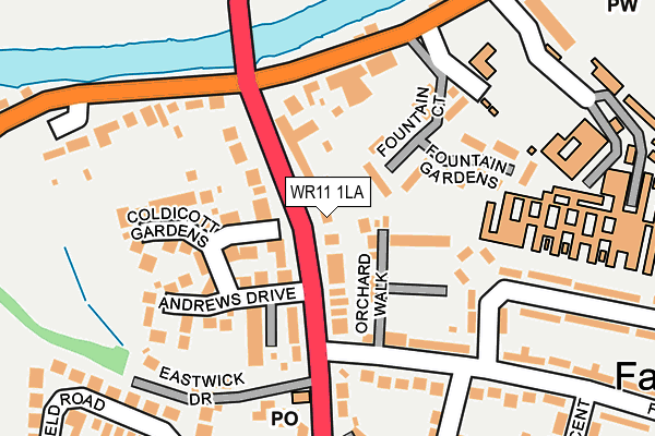 WR11 1LA map - OS OpenMap – Local (Ordnance Survey)