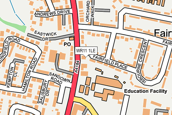 WR11 1LE map - OS OpenMap – Local (Ordnance Survey)