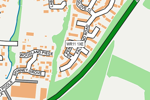 WR11 1XE map - OS OpenMap – Local (Ordnance Survey)