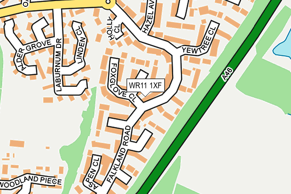 WR11 1XF map - OS OpenMap – Local (Ordnance Survey)