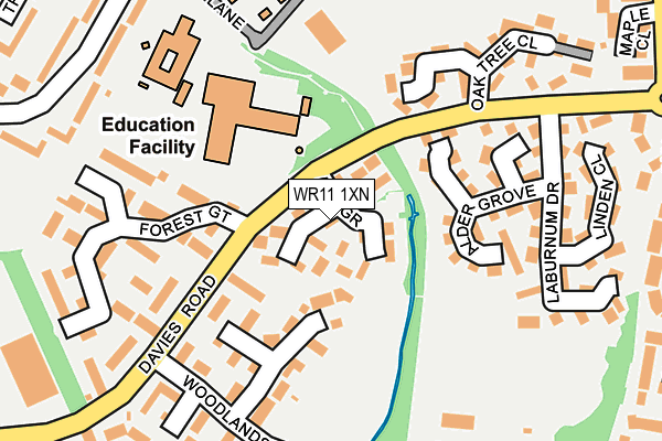 WR11 1XN map - OS OpenMap – Local (Ordnance Survey)