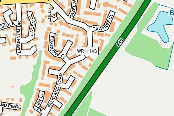 WR11 1XS map - OS OpenMap – Local (Ordnance Survey)