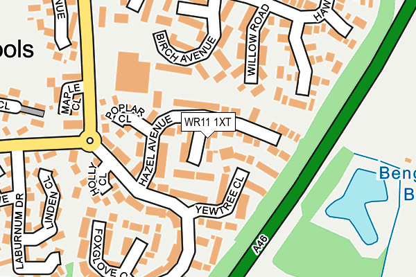 WR11 1XT map - OS OpenMap – Local (Ordnance Survey)