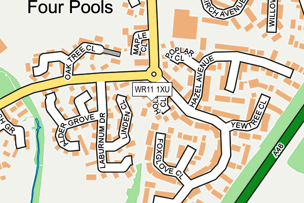 WR11 1XU map - OS OpenMap – Local (Ordnance Survey)