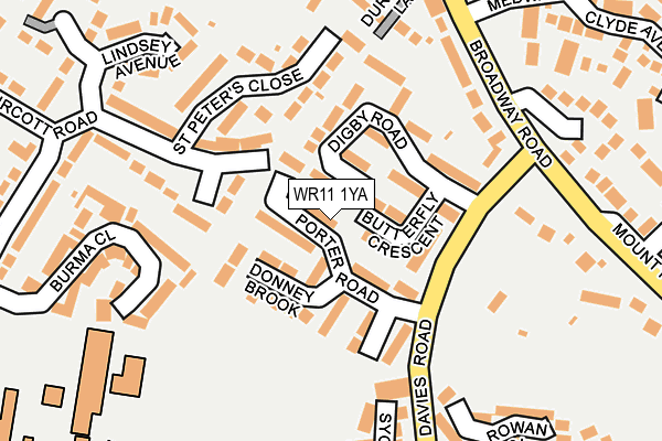 WR11 1YA map - OS OpenMap – Local (Ordnance Survey)