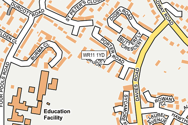 WR11 1YD map - OS OpenMap – Local (Ordnance Survey)