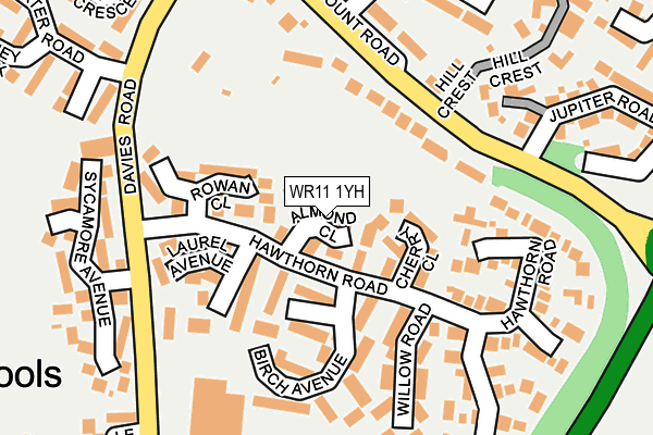 WR11 1YH map - OS OpenMap – Local (Ordnance Survey)