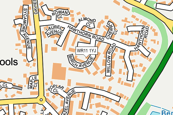 WR11 1YJ map - OS OpenMap – Local (Ordnance Survey)