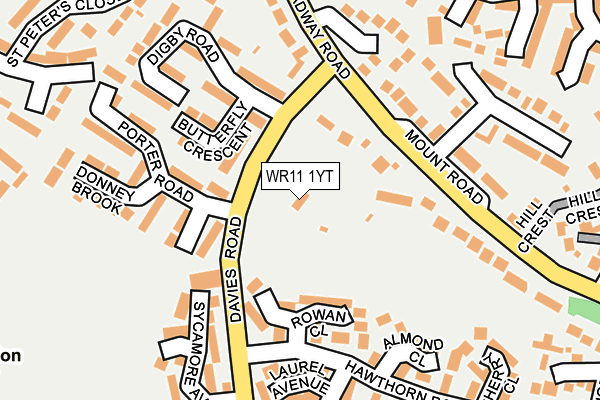 WR11 1YT map - OS OpenMap – Local (Ordnance Survey)