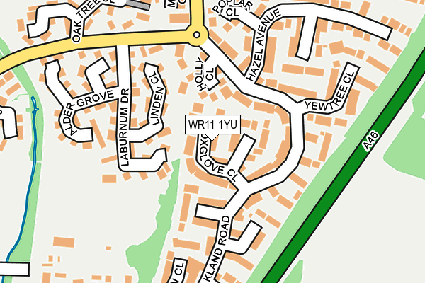 WR11 1YU map - OS OpenMap – Local (Ordnance Survey)