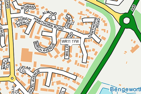WR11 1YW map - OS OpenMap – Local (Ordnance Survey)