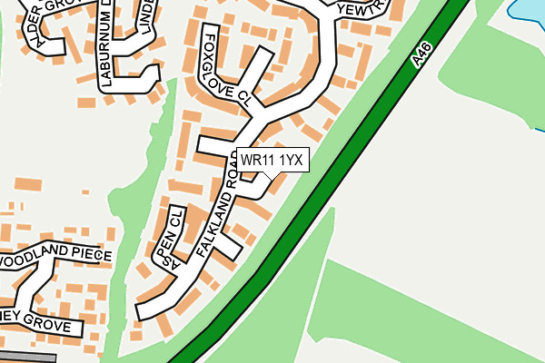 WR11 1YX map - OS OpenMap – Local (Ordnance Survey)