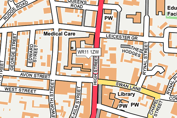 WR11 1ZW map - OS OpenMap – Local (Ordnance Survey)