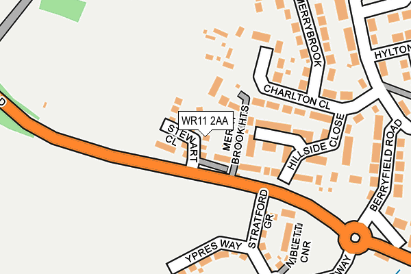 WR11 2AA map - OS OpenMap – Local (Ordnance Survey)