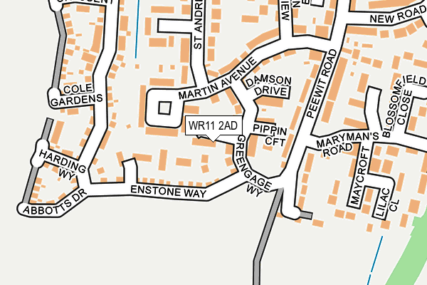 WR11 2AD map - OS OpenMap – Local (Ordnance Survey)