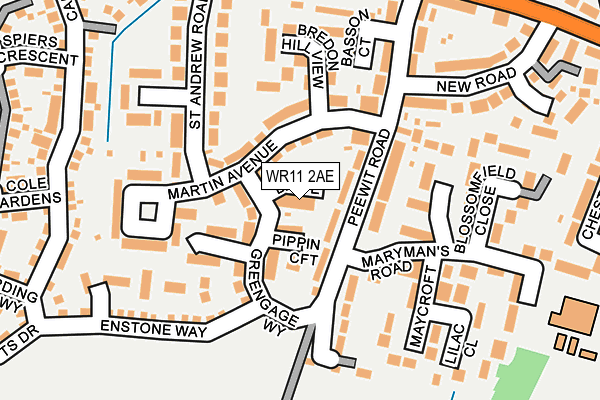 WR11 2AE map - OS OpenMap – Local (Ordnance Survey)