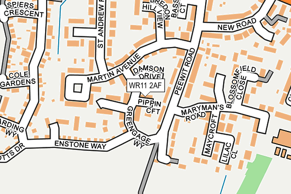 WR11 2AF map - OS OpenMap – Local (Ordnance Survey)