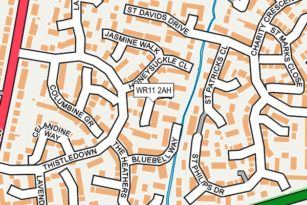 WR11 2AH map - OS OpenMap – Local (Ordnance Survey)