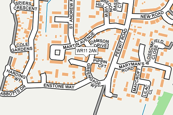 WR11 2AN map - OS OpenMap – Local (Ordnance Survey)