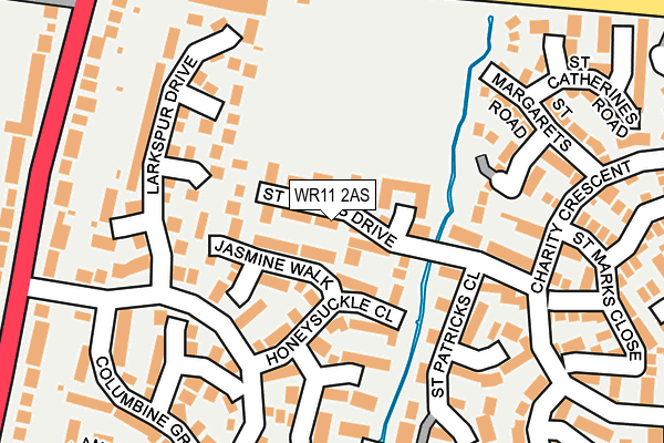 WR11 2AS map - OS OpenMap – Local (Ordnance Survey)