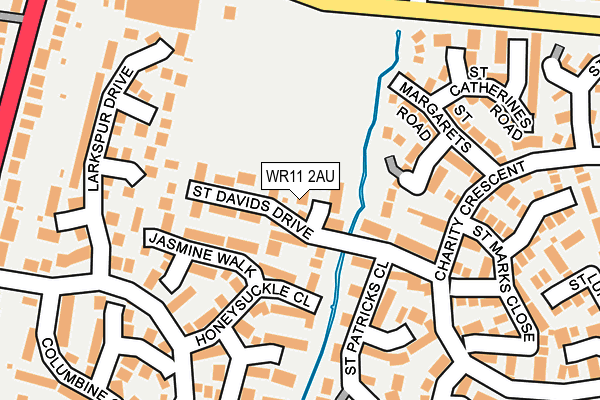 WR11 2AU map - OS OpenMap – Local (Ordnance Survey)