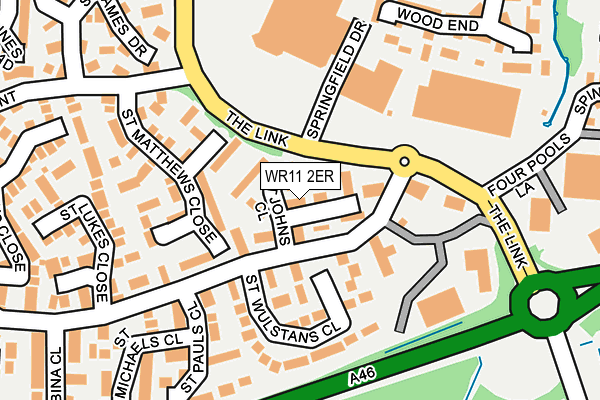 WR11 2ER map - OS OpenMap – Local (Ordnance Survey)