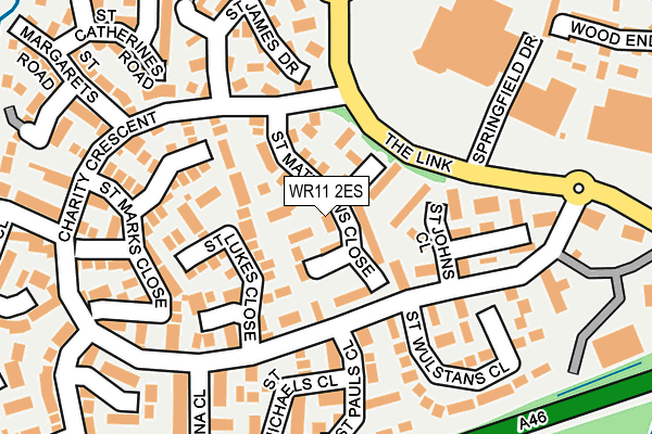 WR11 2ES map - OS OpenMap – Local (Ordnance Survey)