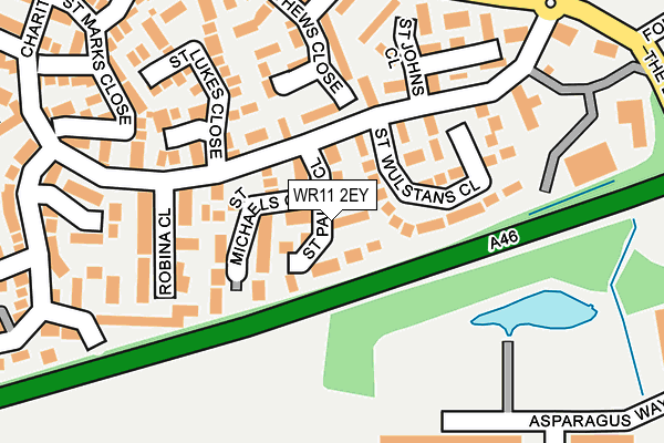 WR11 2EY map - OS OpenMap – Local (Ordnance Survey)