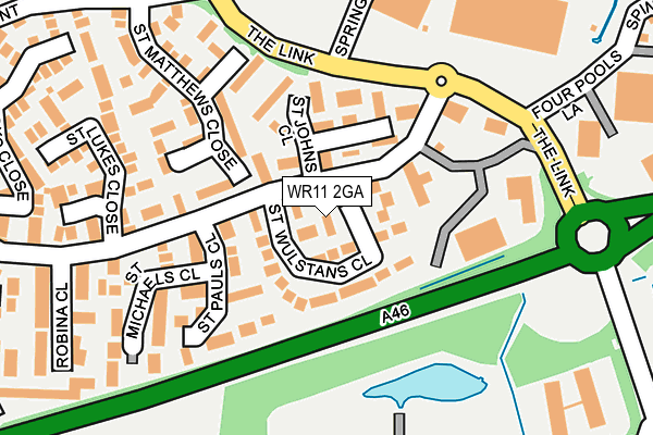 WR11 2GA map - OS OpenMap – Local (Ordnance Survey)