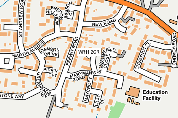 WR11 2GR map - OS OpenMap – Local (Ordnance Survey)