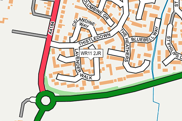 WR11 2JR map - OS OpenMap – Local (Ordnance Survey)