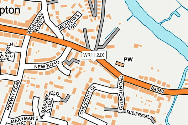 WR11 2JX map - OS OpenMap – Local (Ordnance Survey)