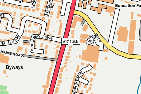 WR11 2LE map - OS OpenMap – Local (Ordnance Survey)