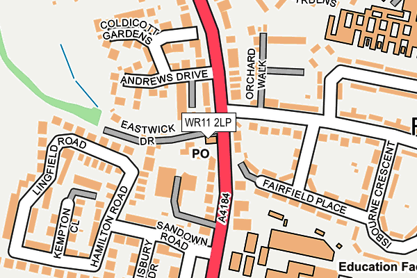 WR11 2LP map - OS OpenMap – Local (Ordnance Survey)