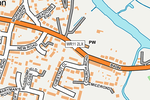 WR11 2LX map - OS OpenMap – Local (Ordnance Survey)