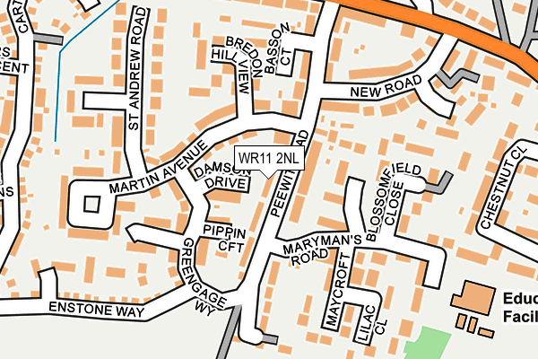 WR11 2NL map - OS OpenMap – Local (Ordnance Survey)