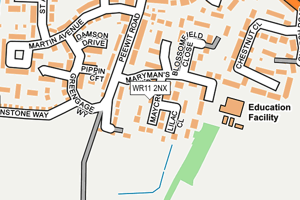 WR11 2NX map - OS OpenMap – Local (Ordnance Survey)
