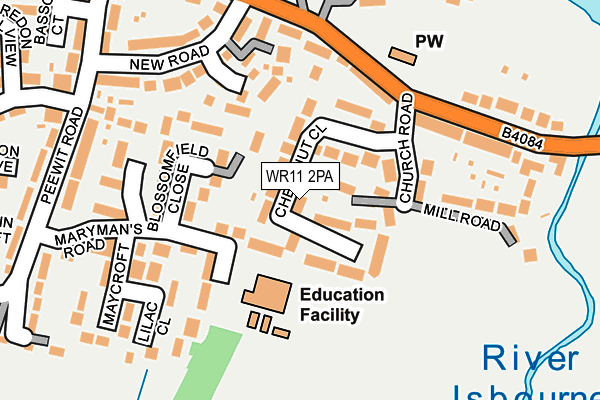 WR11 2PA map - OS OpenMap – Local (Ordnance Survey)