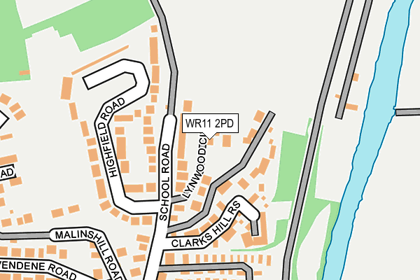 WR11 2PD map - OS OpenMap – Local (Ordnance Survey)