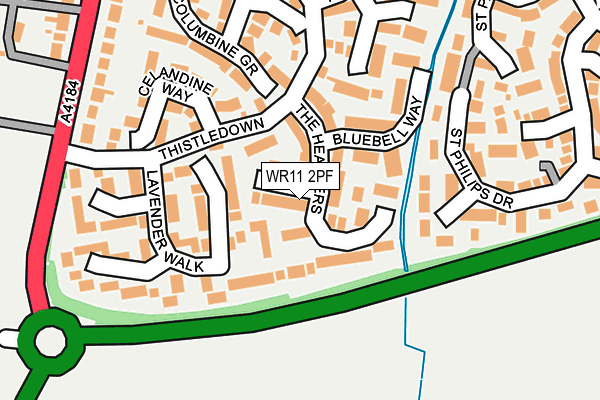 WR11 2PF map - OS OpenMap – Local (Ordnance Survey)