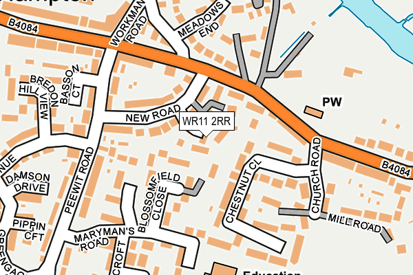 WR11 2RR map - OS OpenMap – Local (Ordnance Survey)