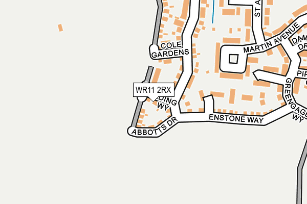 WR11 2RX map - OS OpenMap – Local (Ordnance Survey)