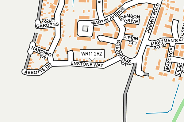 WR11 2RZ map - OS OpenMap – Local (Ordnance Survey)