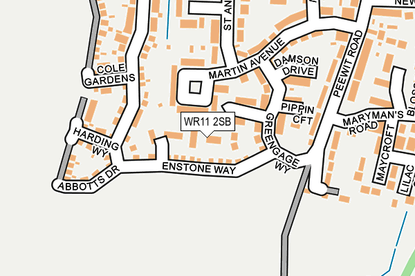 WR11 2SB map - OS OpenMap – Local (Ordnance Survey)