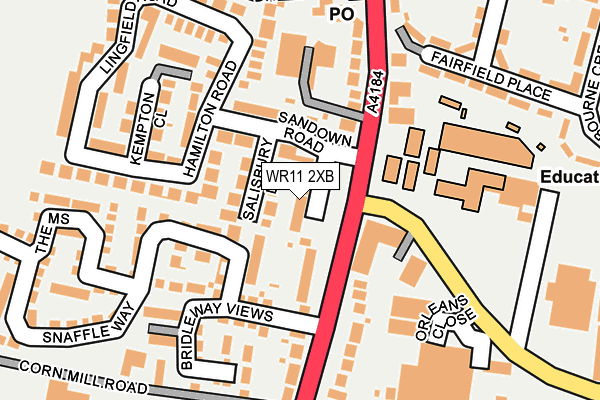 WR11 2XB map - OS OpenMap – Local (Ordnance Survey)