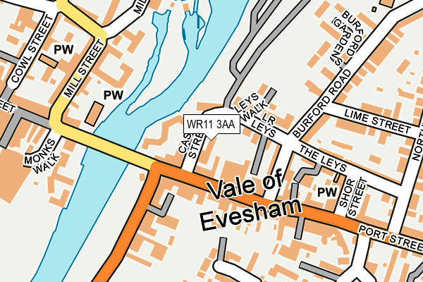 WR11 3AA map - OS OpenMap – Local (Ordnance Survey)