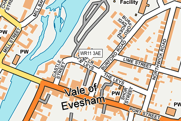 WR11 3AE map - OS OpenMap – Local (Ordnance Survey)